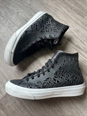 Vans kids Black Laser-Cut High-Top Sneakers